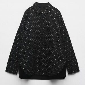 NWOT Zara Oversized Shacket with Rhinestones | size L